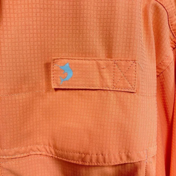 Reel Legends Coral Orange Vented Button-front Fishing Performance Shirt,‎ Small - Picture 4 of 9